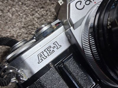 Canon AE-1 Camera With 80mm Lens, Flash, Bag Excellent Condition!