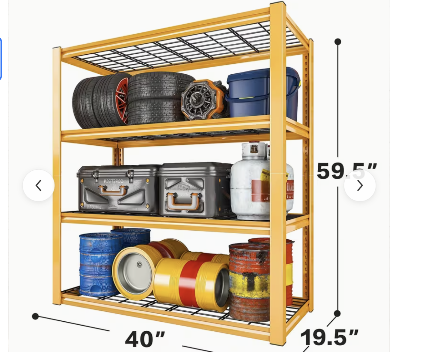 New in Box 4-Tiers Heavy Duty Garage Shelving Unit, 40"W Adjustable Storage Shelve