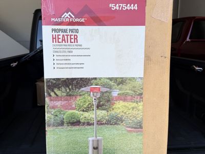 Master Forge Propane Patio Heater - Stainless Steel, 48,000 BTUs, Push-Button Ignition, New