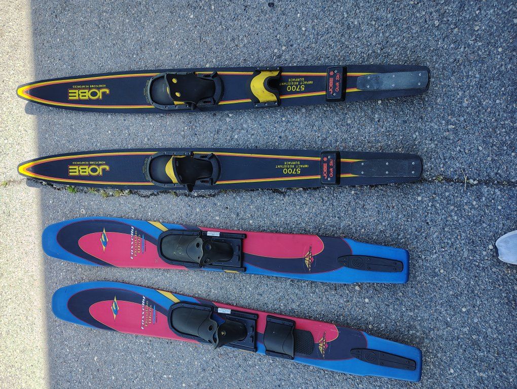2 waterskis  60" and 66" $45 each