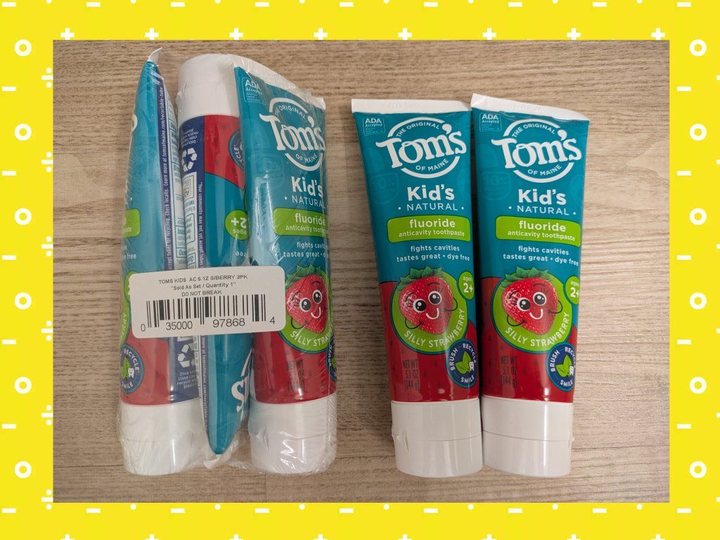 NEW! Tom's of Maine Natural Kids Fluoride Toothpaste - Silly Strawberry