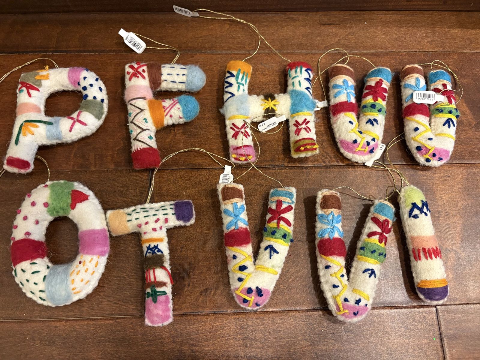 New Colorful Wool Initial Letter Ornaments 
