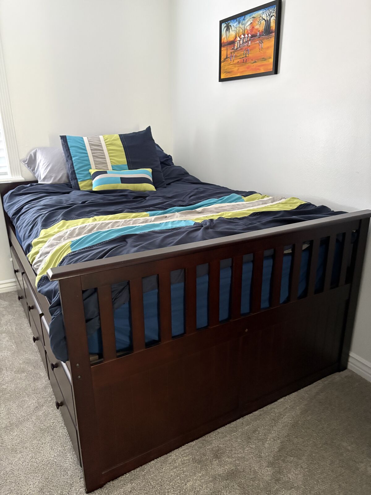 Full/twin trundle with mattresses