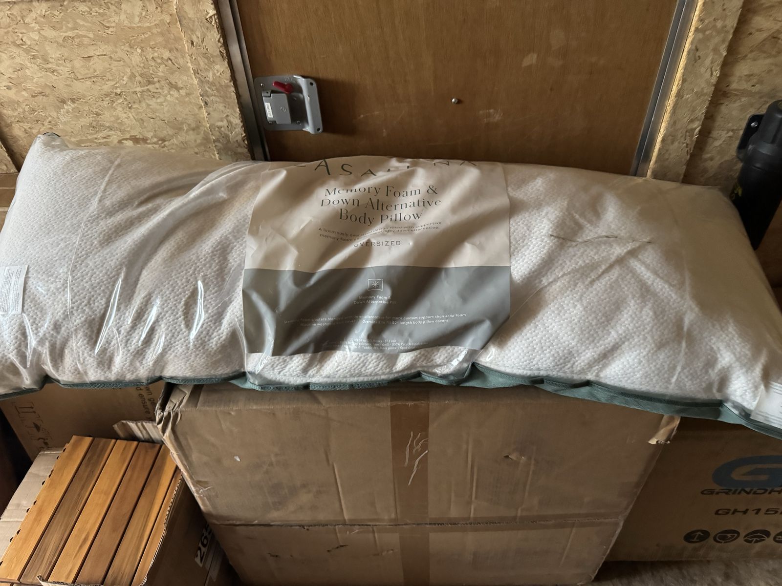 CASALUNA Oversized Memory Foam & Down Alternative Body Pillow 20x54" - New in Packaging
