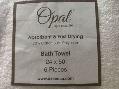 (SET OF 24) DZEE Textiles Opal Super Blend 24” x 50” Bath Towels