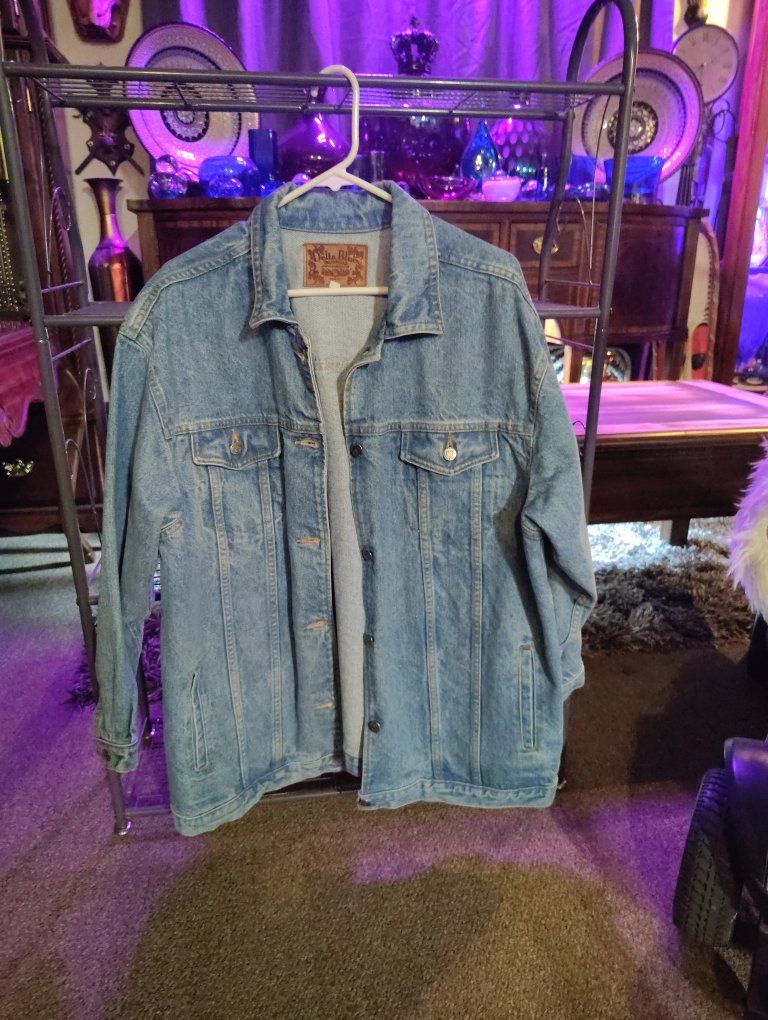 Vintage Woman's Delta Blues Denim Trucker Jacket - Size 2X (Pristine Condition)