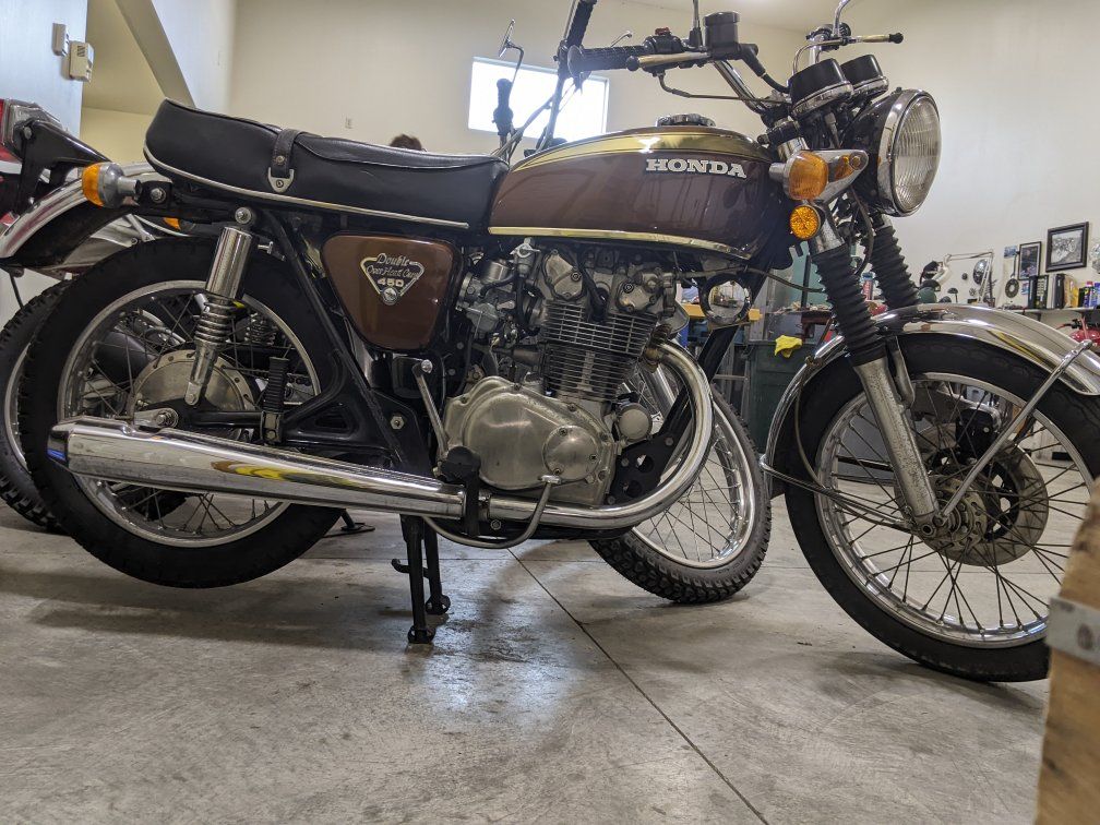 1972 Vintage Honda CB450 K5 Motorcycle with Owner's Manual - Classic Candy Garnet Brown, Runs Great