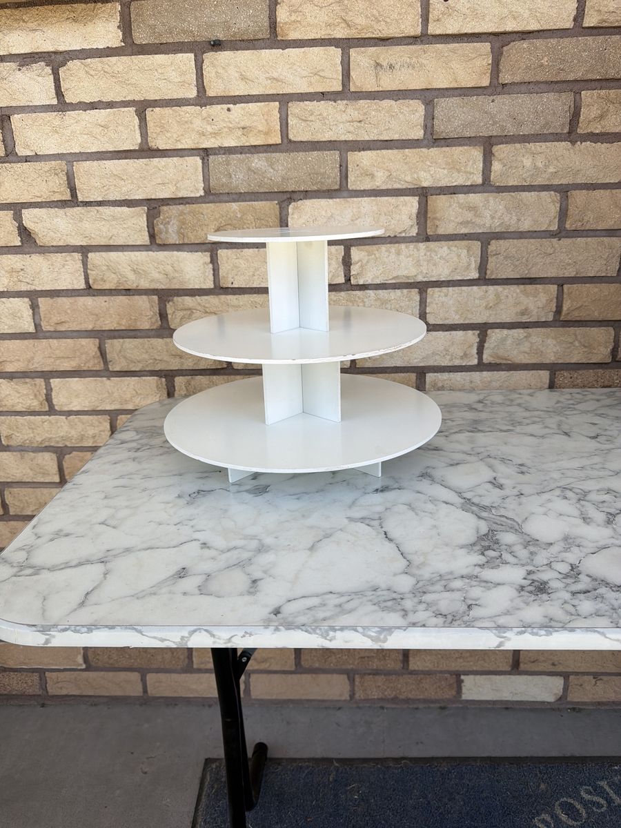 White 3-Tier Round Cupcake Stand - Dessert Display, Parties, Weddings