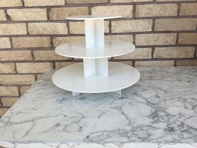 White 3-Tier Round Cupcake Stand - Dessert Display, Parties, Weddings