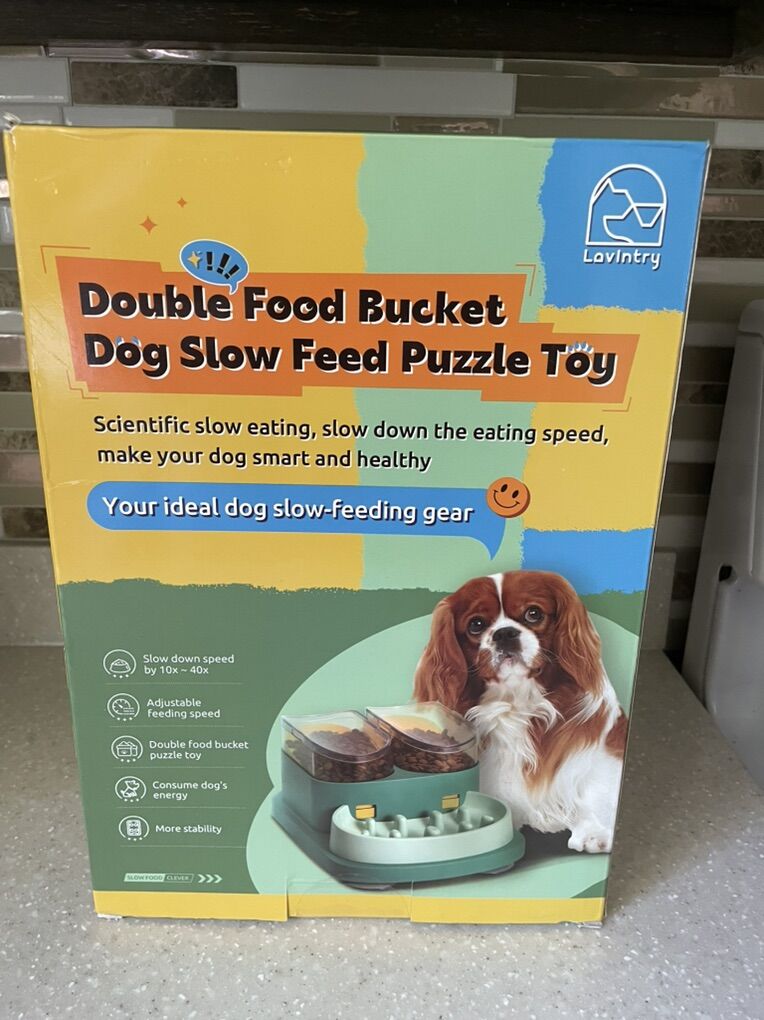 Double Food Bucket Dog Slow Feed Puzzle Toy
