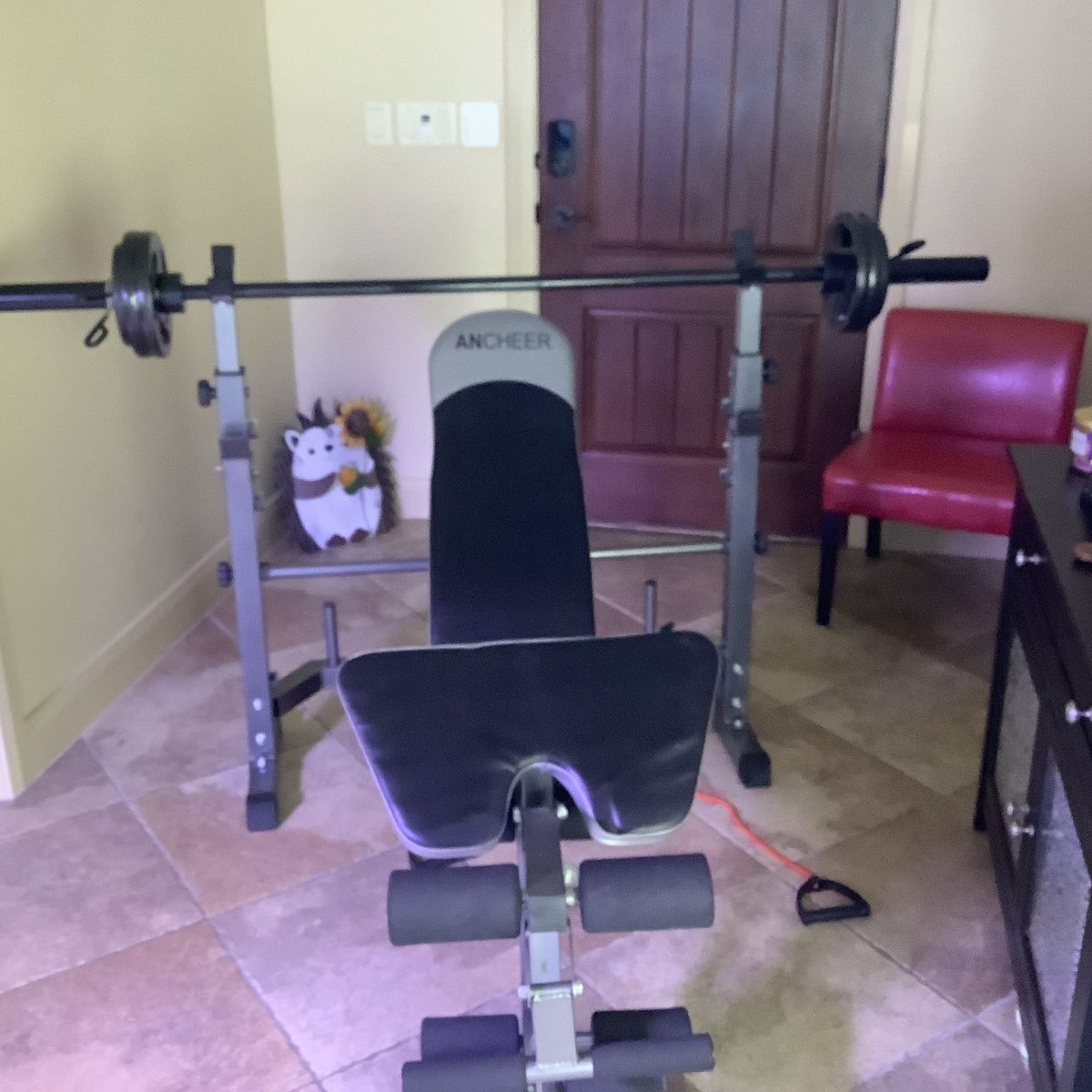 Weight Bench With Olympic Bar And Weights