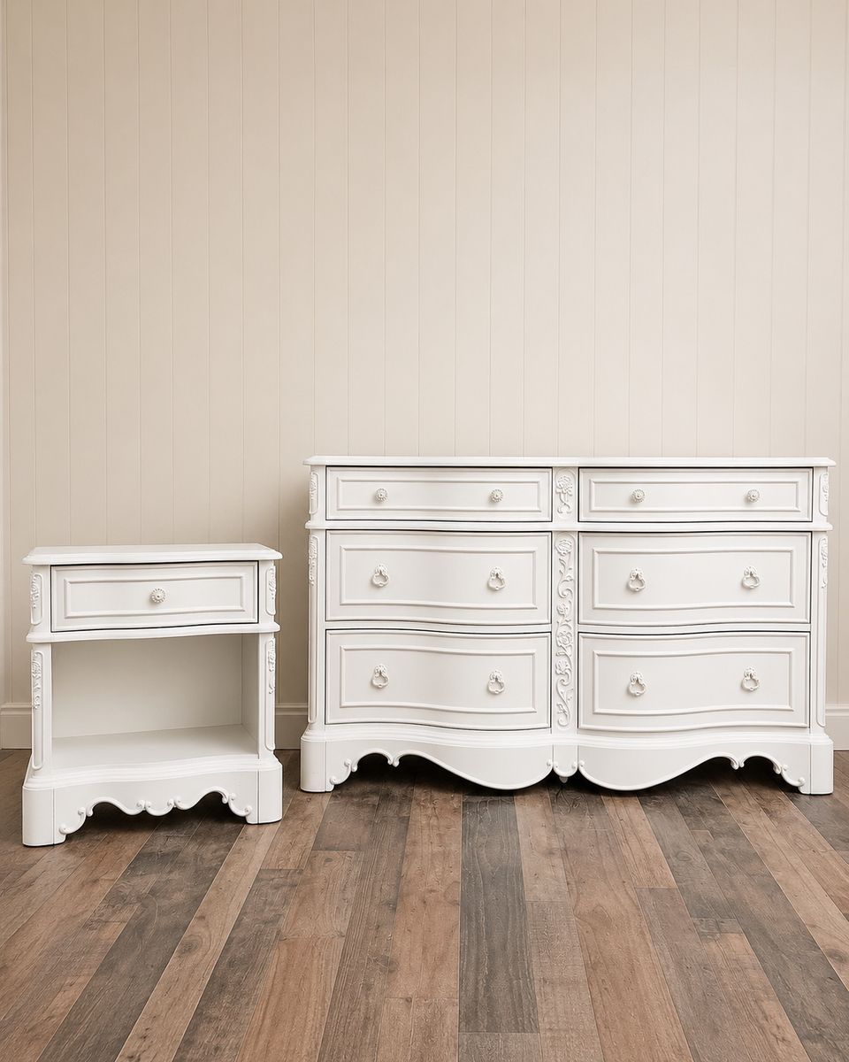 Dreamy White French Provincial Girls Princess Bedroom Set
