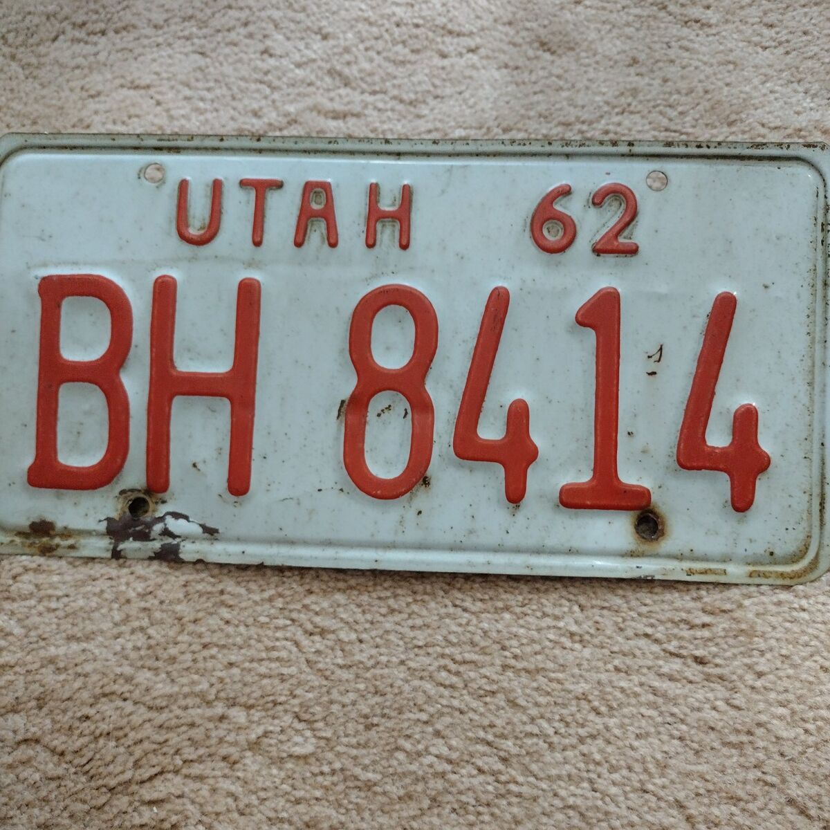 Utah Licence Plate 1962