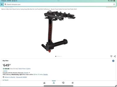 Yakima FullSwing 4-Bike Hitch Mount Carrier Swing-Away Bike Rack