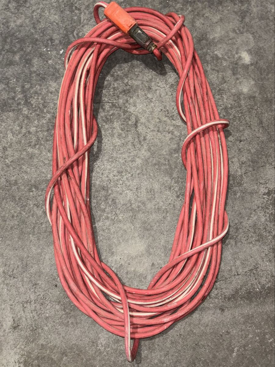 Heavy-Duty Red & White Electrical Extension Cord
