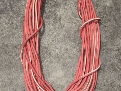 Heavy-Duty Red & White Electrical Extension Cord