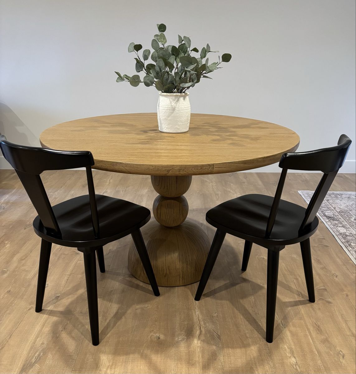 Black Wood Dining Chairs Set of 2 - Mid Century Wishbone Style, Like New in Excellent Condition!