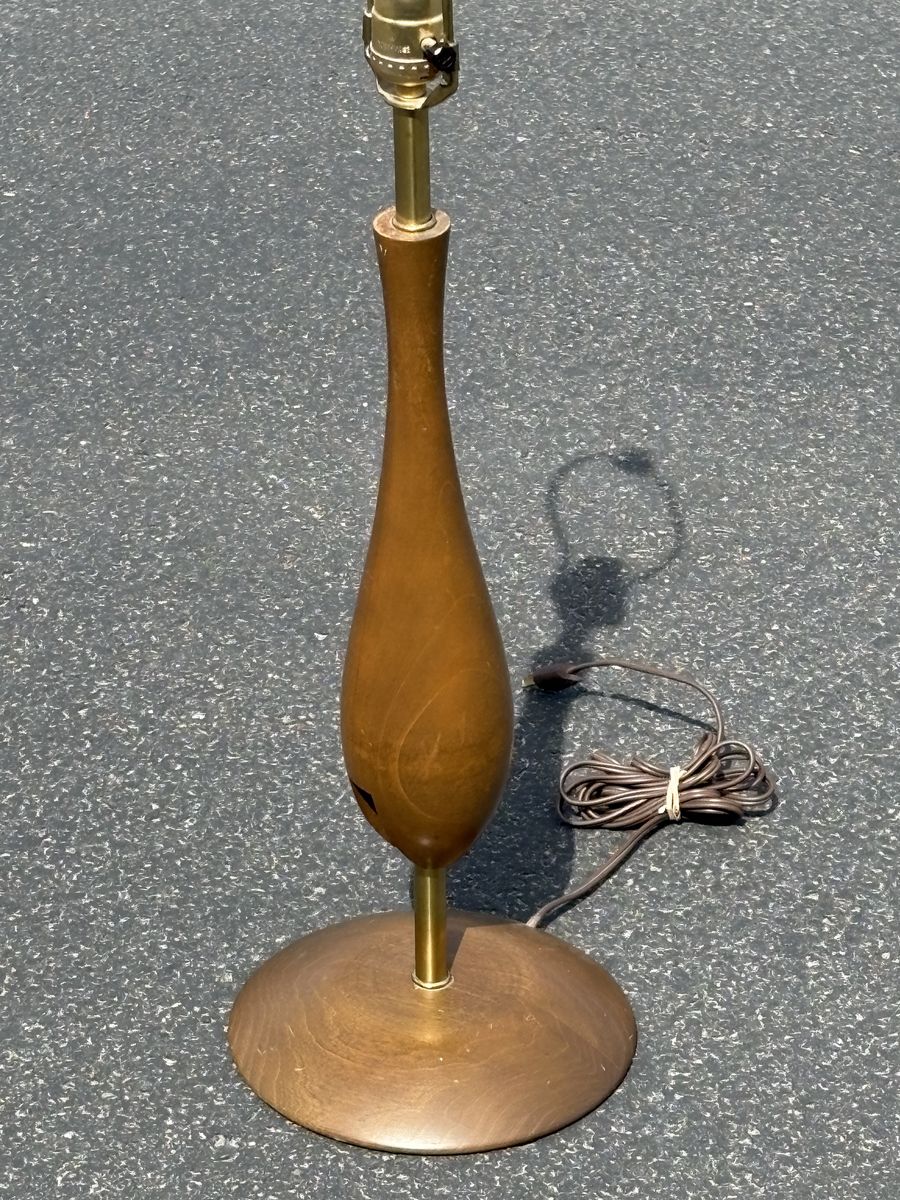 Awesome vintage 1960’s walnut and brass Mid Century Modern lamp. Tony Paul for Westwood,  MCM