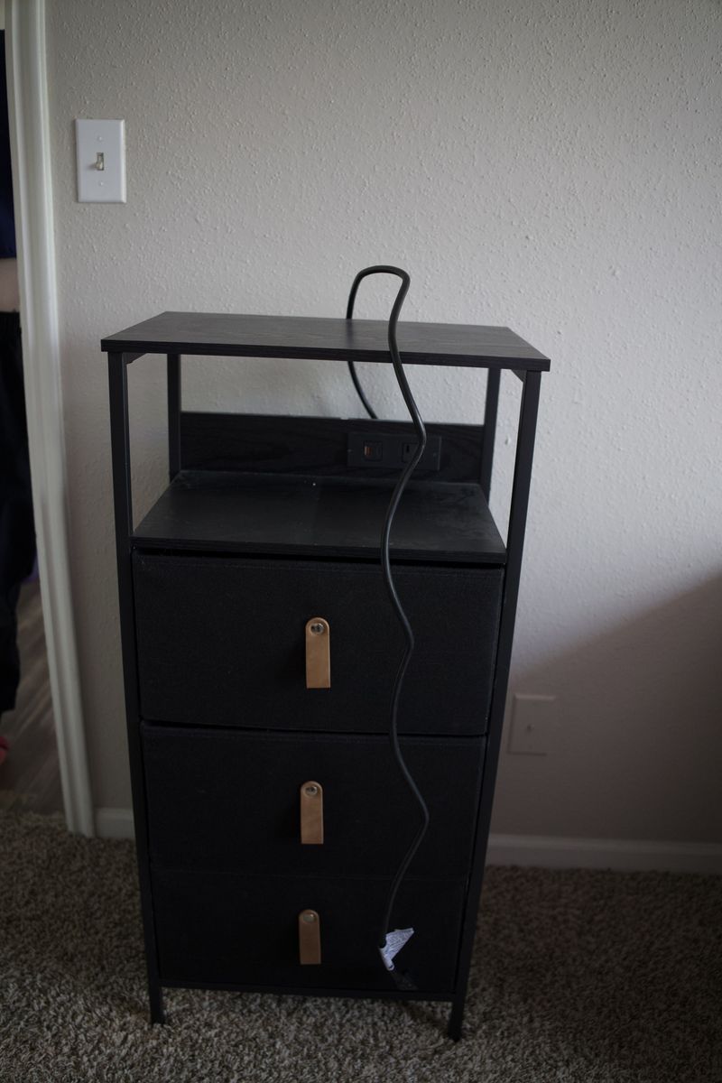 dresser night stand with built in charging ports