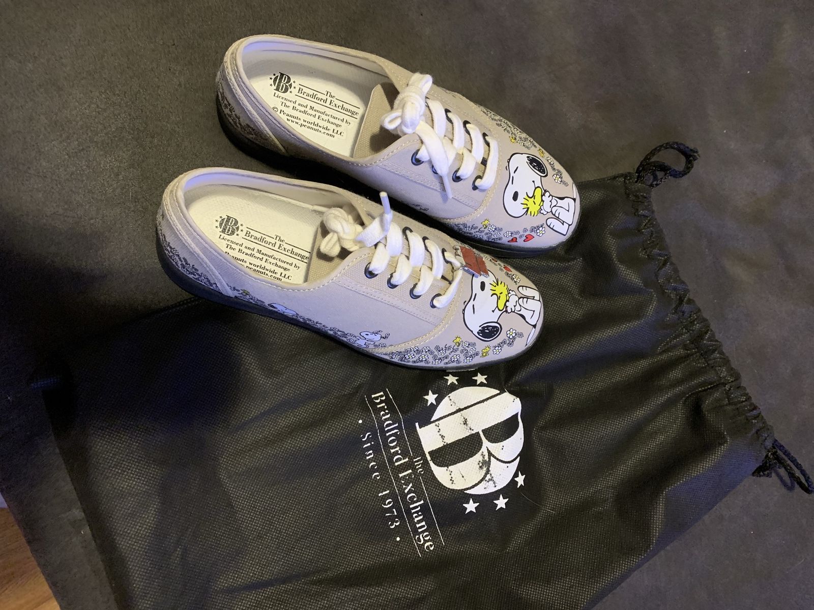 The Bradford Exchange Snoopy and Woodstock Canvas Sneakers Size 6.5