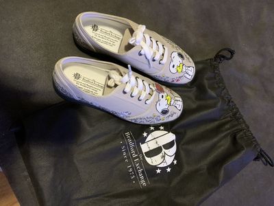 The Bradford Exchange Snoopy and Woodstock Canvas Sneakers Size 6.5