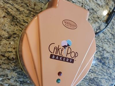 Nostalgia Electrics Cake Pop Bakery Maker, Peach/Yellow, Makes 7 Cake Pops