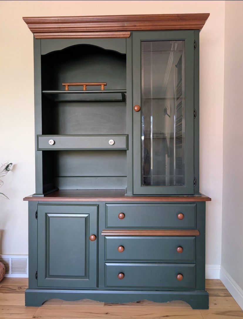 Modern Green Wood Cabinet