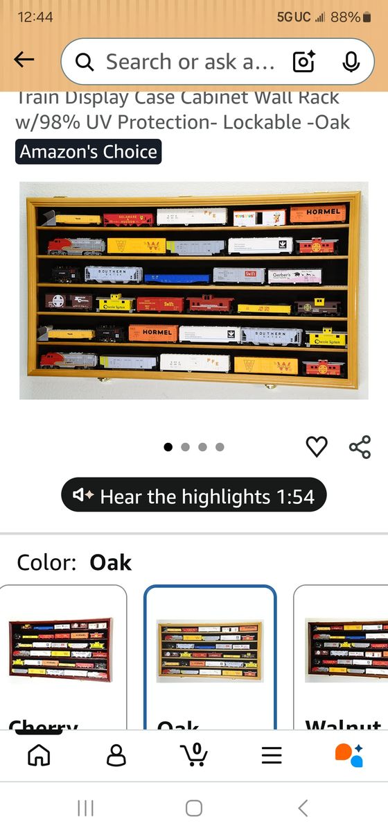 Train case OH scale oak