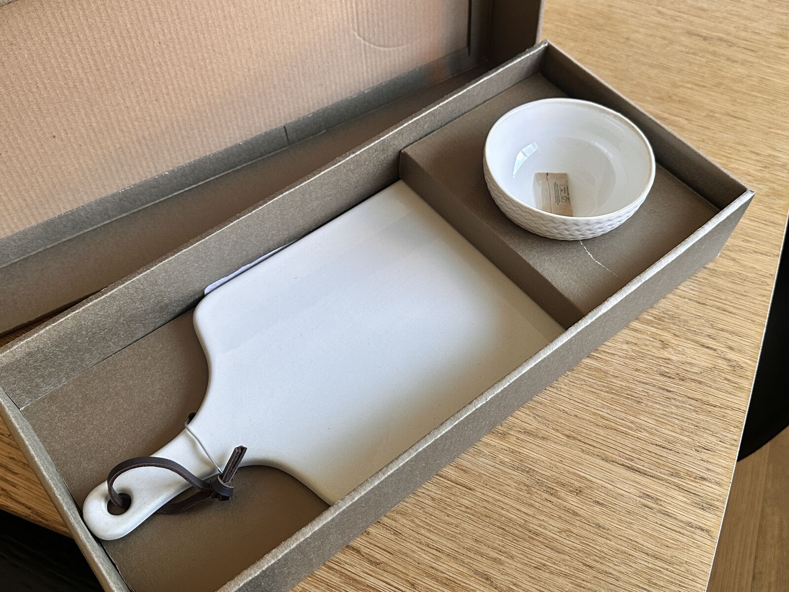 Brand New - Crate and Barrel Serving Board and Bowl set. In Packaging