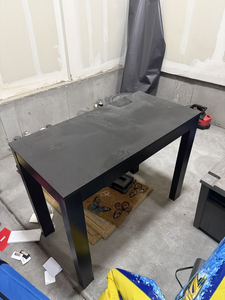 Black Wooden Desk with Single Drawer Used Condition