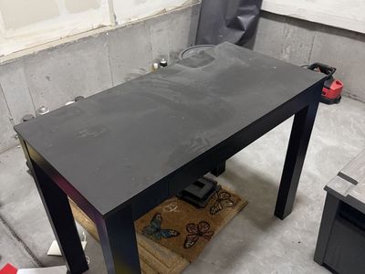 Black Wooden Desk with Single Drawer Used Condition
