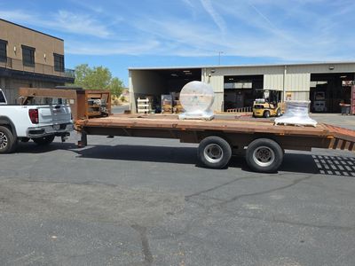 1984 Charmac 20,000 LB Gooseneck Flatbed Equipment Trailer