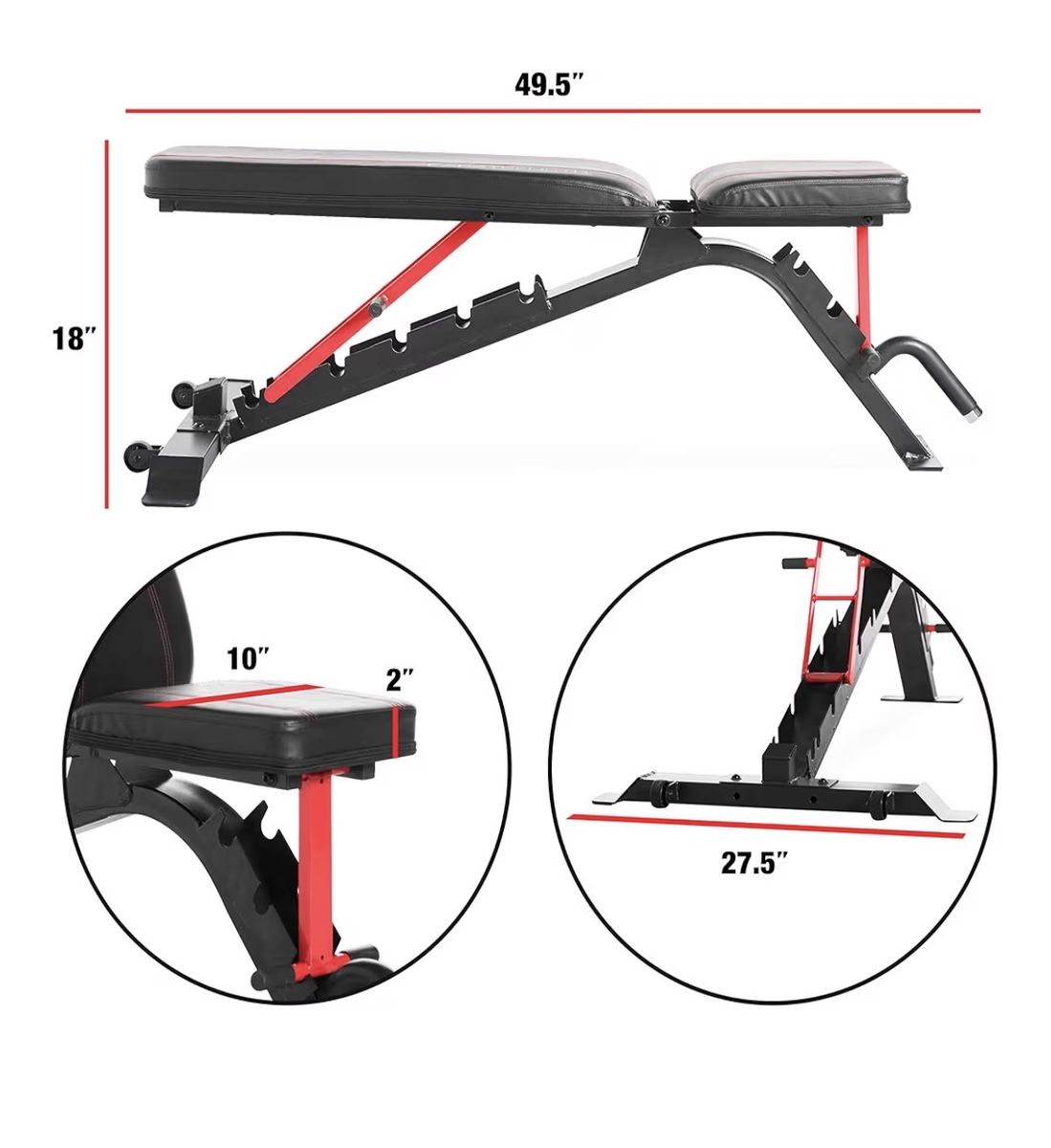 Adjustable Weight Bench with Detachable Dumbbell Set - Full Body Workout Home Gym Equipment