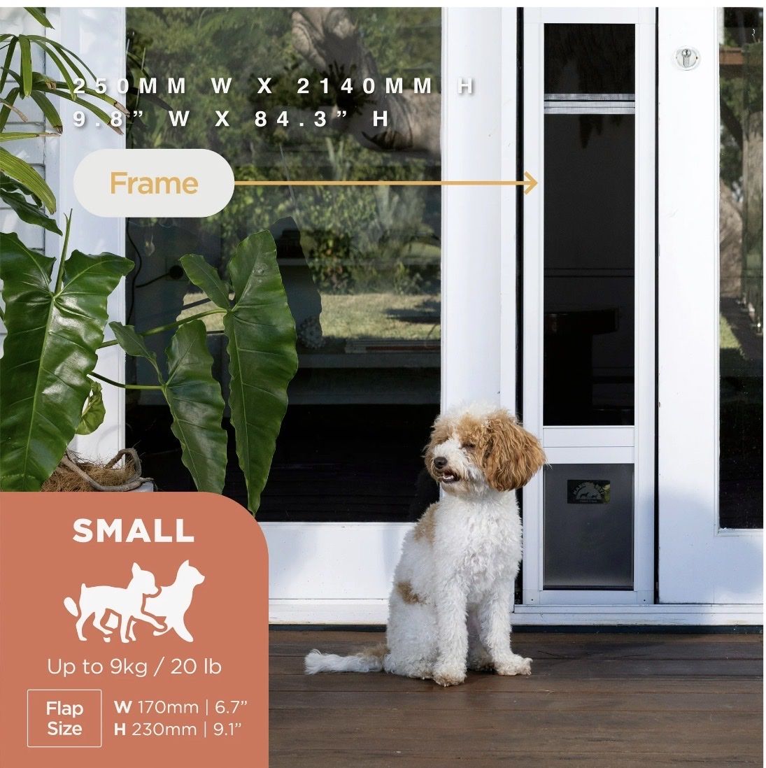 Pet patio door screen, small