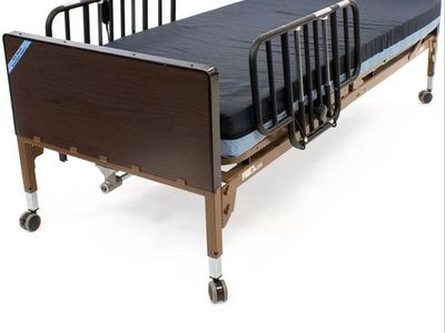 Adjustable Electric Hospital Bed Frame with Mattress & Safety Siderails