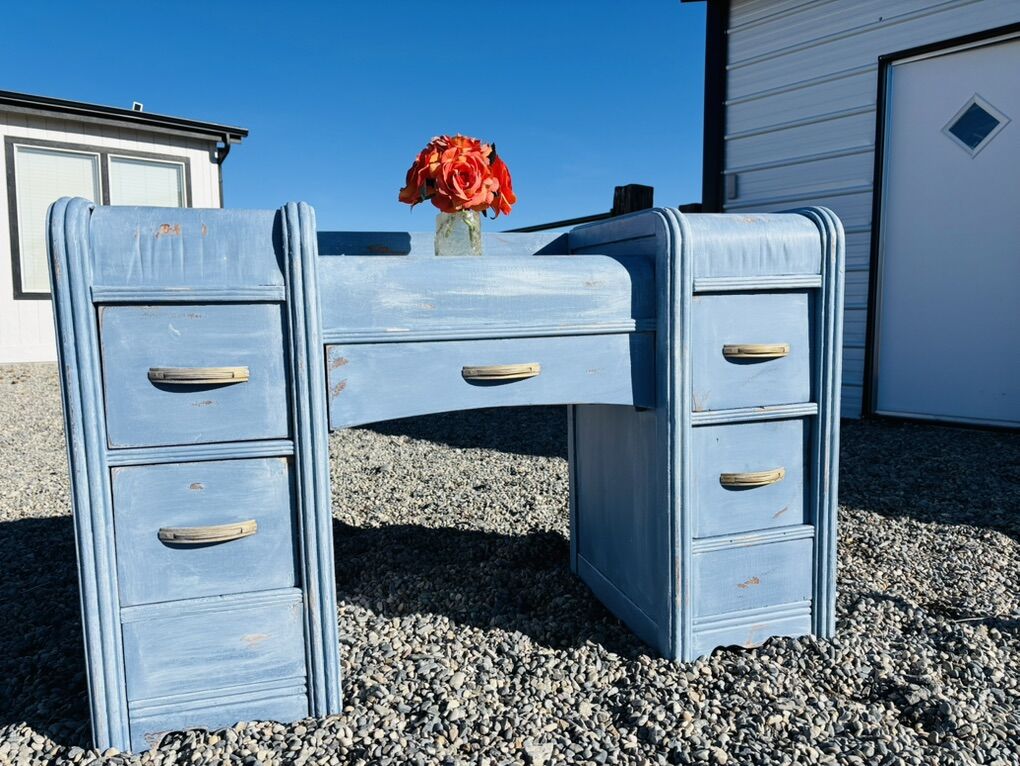 Blue Antique Vanity/desk