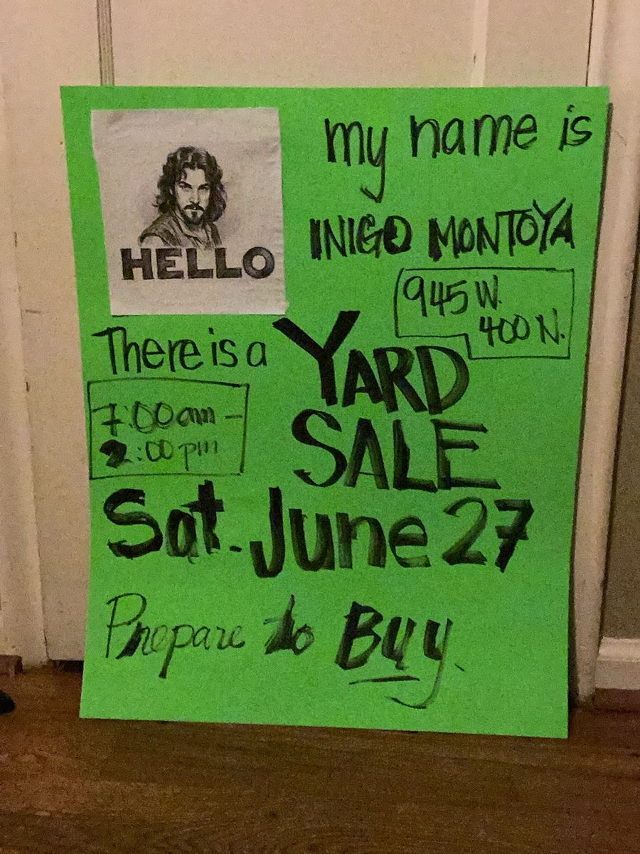 Yard Sale - Sat. June 27 - Prepare to Buy!