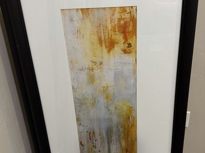 Large Framed Abstract Art Print with Black Frame and White Mat