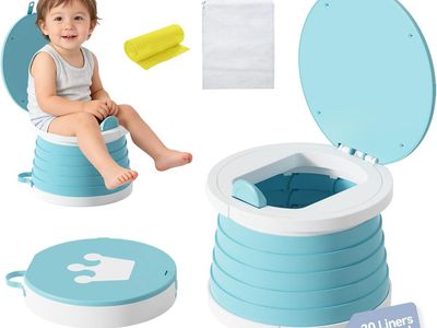 NEW Portable Foldable Toddler Travel Potty - Medium Pink Potty Seat, Emergency Toilet for Car Camping Hiking