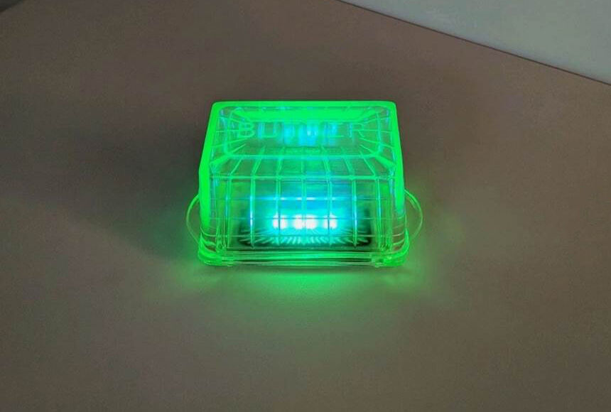 vintage green glass complete butter dish with lid