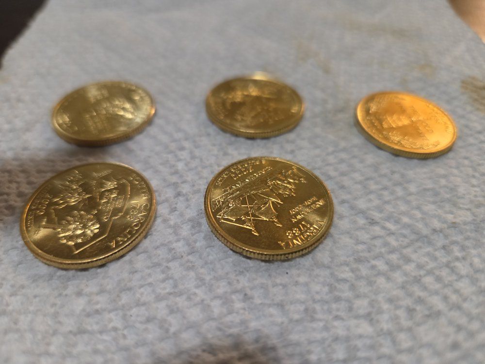 2000 state gold plated quarters uncirclated Denver