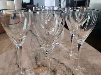 Lenox Encore Platinum crystal goblets (9)