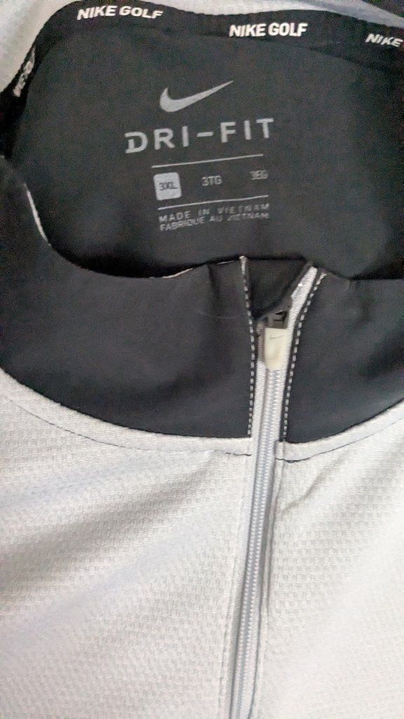 Nike Golf Dri-Fit Men's 3XL Quarter-Zip Pullover Golf Shirt - Gray/Black