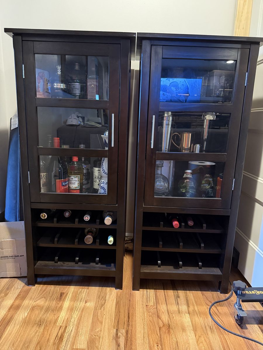 Beautiful and Functional Bar Cabinets $75 for both!