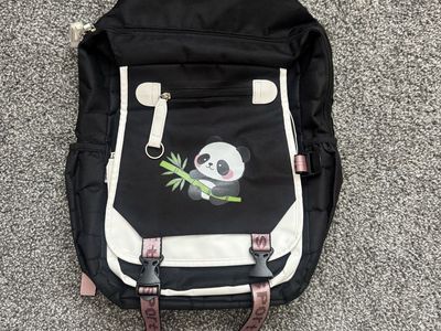 Panda Backpack Black and Pink