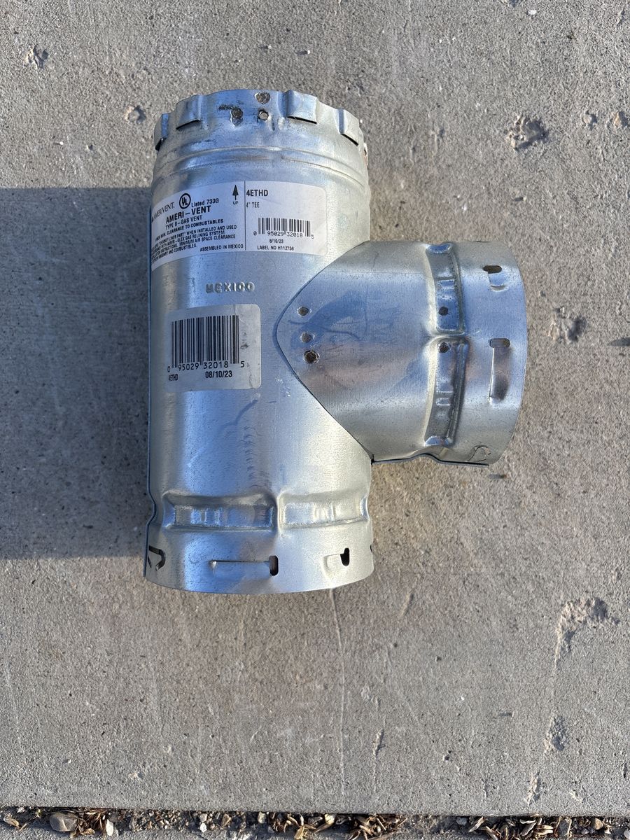 Ameri-Vent 4 Inch Tee 4ETHD Gas Vent