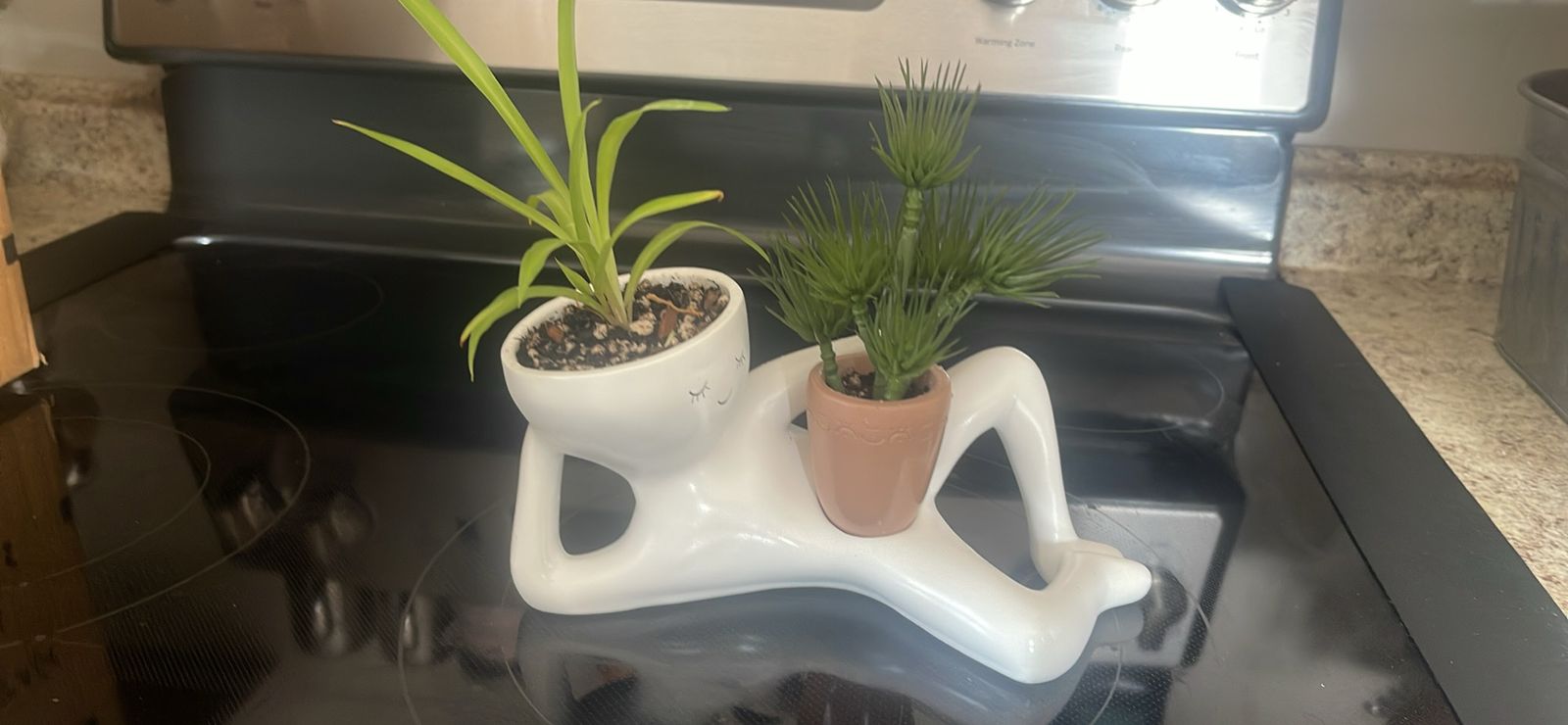 Ceramic Reclining Figure Plant Pot Planter Decor