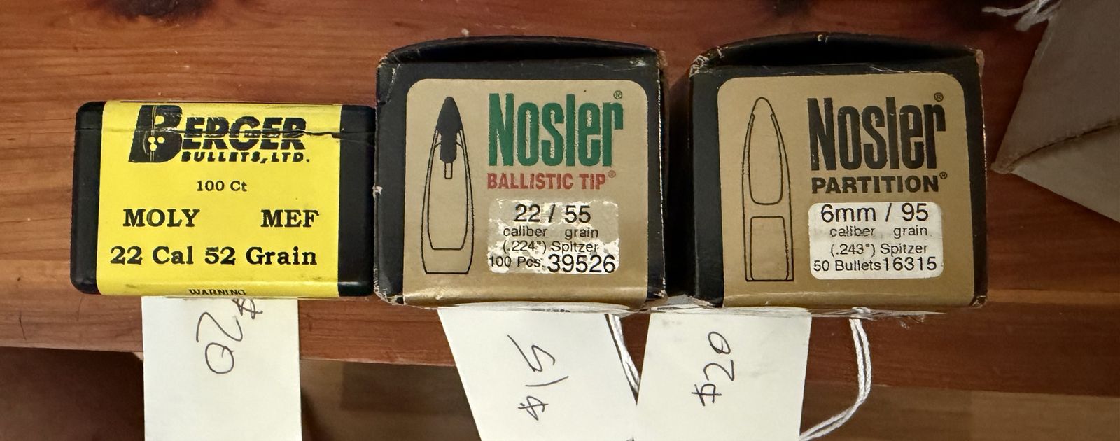 Assorted Reloading Bullets Lot - Berger, Nosler, Bullet Bob Wirthlin Benchrest (.22 Cal, 6mm)