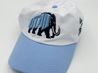 Utah Mammoths Baseball Hat - White/Light Blue Adjustable Cap - Trust The Tusks