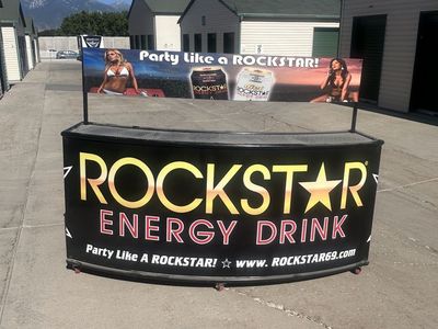 Rockstar Energy Drink Portable Bar with Sinks & Banner - Promotional Event Display